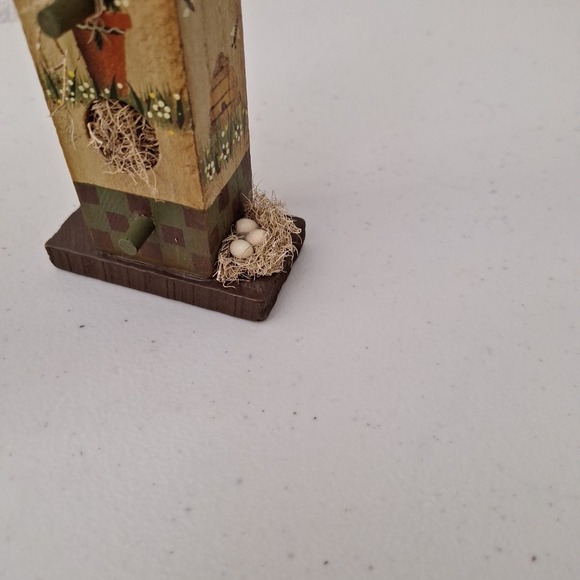 (2) Vtg Handpainted Decorative Birdhouse Design Birds Nest Bees Herbs‎ 8" tall - Picture 12 of 13